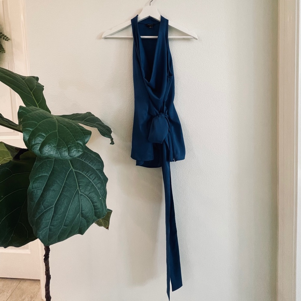 Ann Taylor Blue Sleeveless Blouse